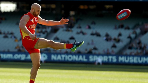 On target: Gary Ablett led the Suns to an important win over Hawthorn.