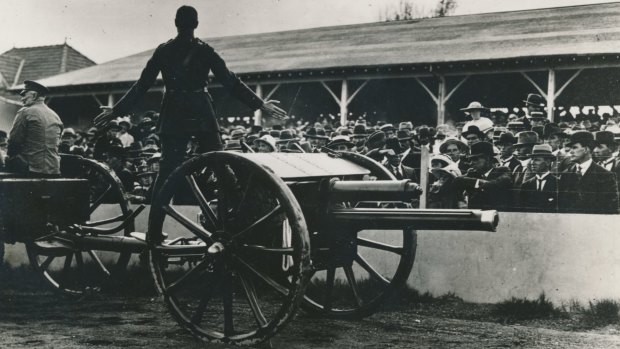You can expect to see a refurbished 18-pounder gun like this one trundling through the streets of Canberra on Sunday.
