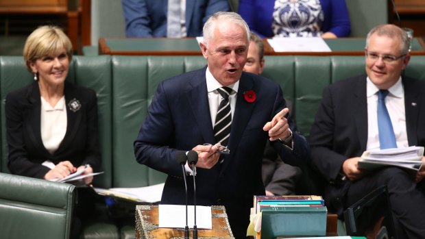 Prime Minister Malcolm Turnbull during question time on Monday.