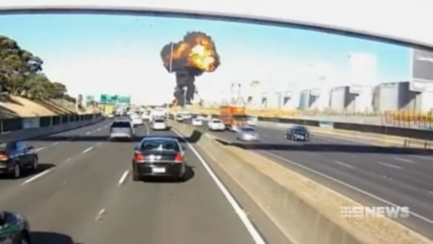 Footage from a motorist's dash cam captured the Essendon crash.
