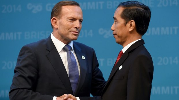 Tony Abbott and Joko Widodo at the G20 in November last year.