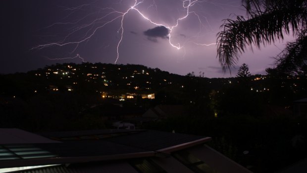 Lightning over Newport in Sydney's north.