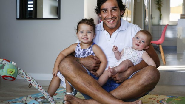 Thurston with daughters Frankie and Charlie.
