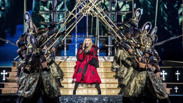 Madonna onstage for her Rebel Hearts tour in November.