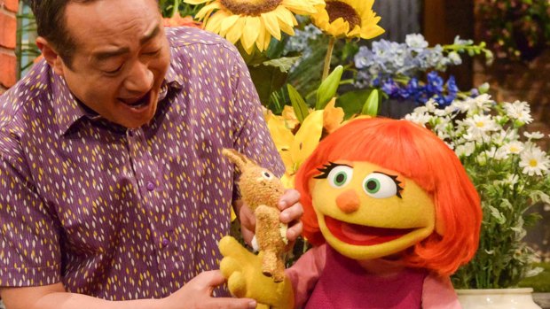 Julia, an autistic muppet character in Sesame Street.