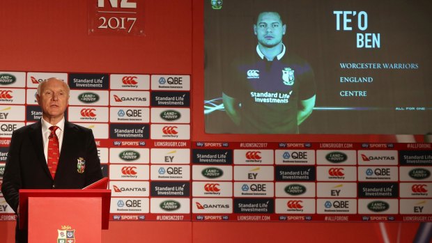 Tour manager John Spencer unveils Ben Te'o as a squad member.