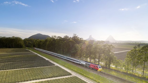 The Spirit of Queensland: ''In a train you're in the landscape, but not of the landscape''.


