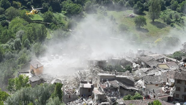 Destruction at Pescara del Tronto