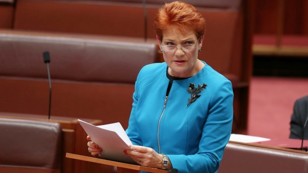 In her first speech in the Senate last week, Pauline Hanson said Australia was in danger of being "swamped" by Muslims.