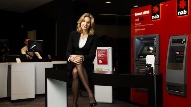 Melissa Reynolds, NAB executive general manager retail, in the new-look NAB bank. The roll-out started in Chatswood and will go through the nation. 