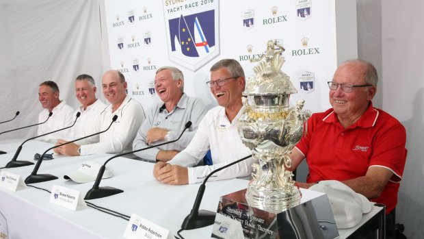 Sydney to Hobart skippers (from left): Derek Sheppard, Martin Sheppard, Matt Allen, Paul Clitheroe, Shane Kearns and Robbo Robertson.