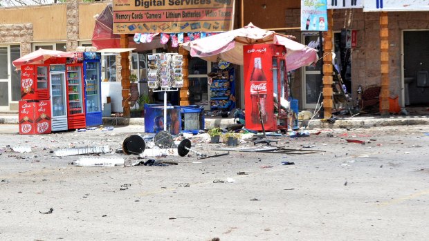 The scene of the attack outside the Temple of Karnak in Luxor.