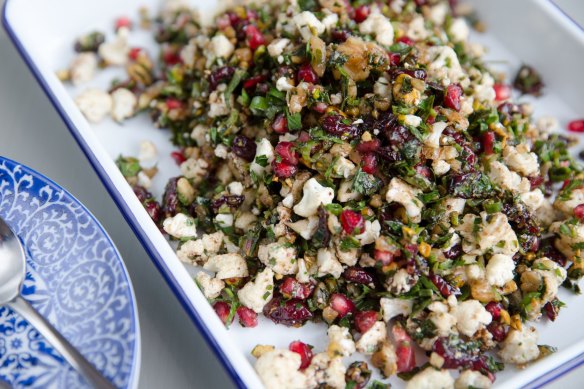 Michael Rantissi's cauliflower and cranberry salad. 