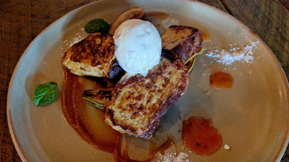 Banana french toast at Artie & Mai in Brisbane.