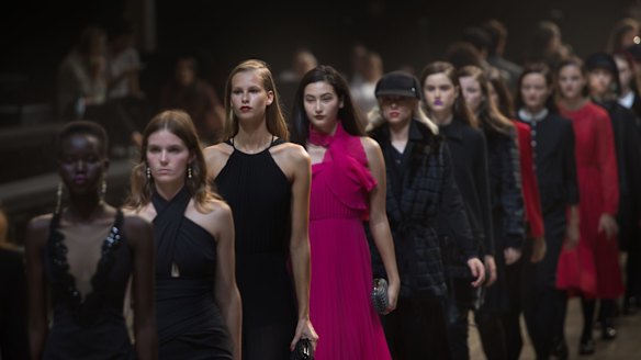 Models on the catwalk at the David Jones launch.