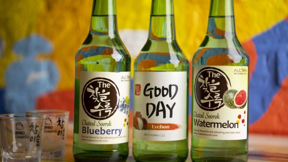 Soju comes in many different flavours and can be a refreshing match for the chargrilled meat of Korean barbecue.