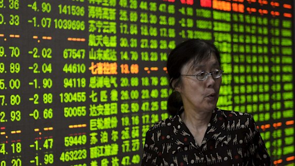 An investor at a brokerage house in Hangzhou, Zhejiang province, China.