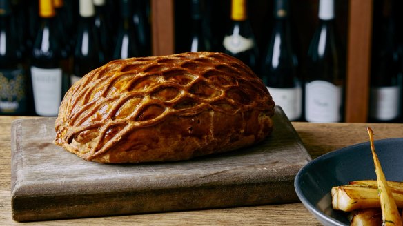 A meat thermometer and resting the parcel after baking are essential when making beef Wellington at home.