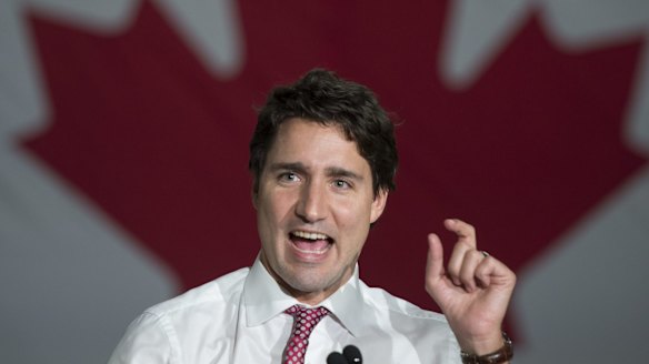 This close: Recent polling has shown that the Liberals, led by Justin Trudeau, son of former prime minister Pierre, had taken an advance over the ruling Conservative party led by Stephen Harper.