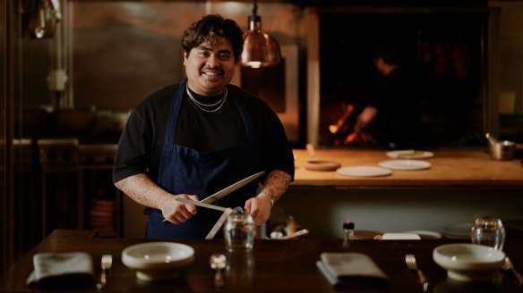 Chef Ross Magnaye in Serai, a modern Filipino restaurant in Melbourne's CBD.