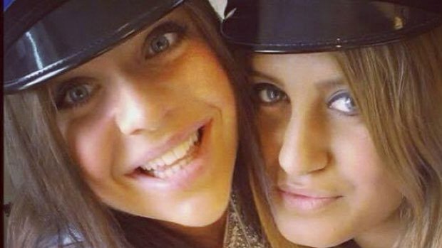 Alexandra Mezher, right, and her friend Lejla Filipovic when they graduated from high school in Boras, Sweden, on June 10, 2012.