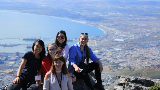 Students explored Cape Town on breaks from  the public speaking contest.