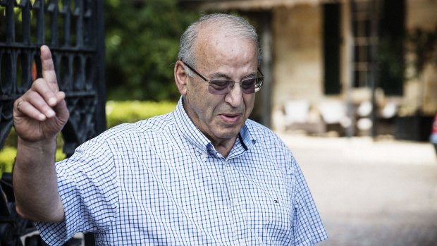 Eddie Obeid outside his Hunters Hill mansion in 2014.
