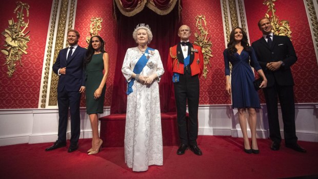 Madame Tussauds' Royal Family display before the removal.
