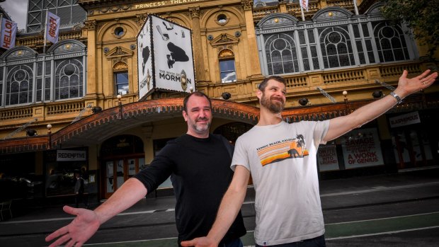 Trey Parker and Matt Stone in Melbourne for the Australian premiere of The Book of Mormon.
