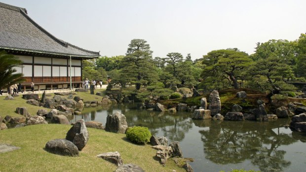 The gardens of Nijo Castle in Kyoto.