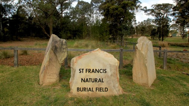 The natural burial field at Kemps Creek Cemetery in Sydney.