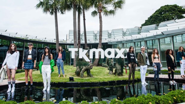 Models showcase designs during the TK Maxx Australia launch in Sydney.