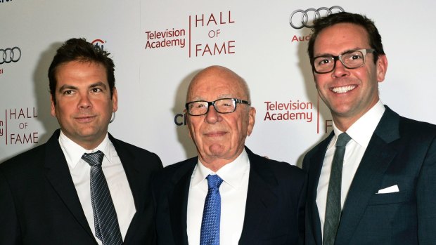 Rupert Murdoch with sons Lachlan (left) and James (right): If  they do sell off billions of dollars worth of assets, what would they do with the money?