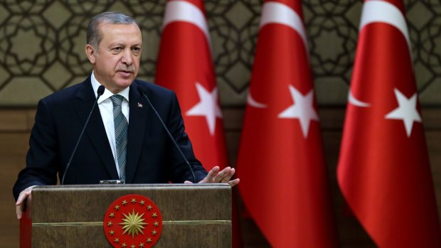 Turkish President Recep Tayyip Erdogan at his palace in Ankara last week.