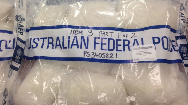 Part of the shipment of the drug, ice, seized by police.