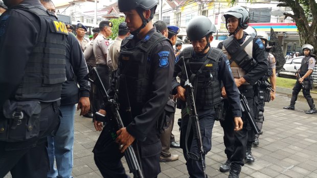 Police and military conduct a massive sweep of Bali's Kerobokan jail  following gang warfare in December 2015.  