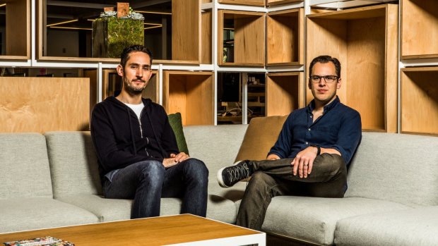 Instagram’s founders, Kevin Systrom, left, and Mike Krieger, at the company’s headquarters in California.