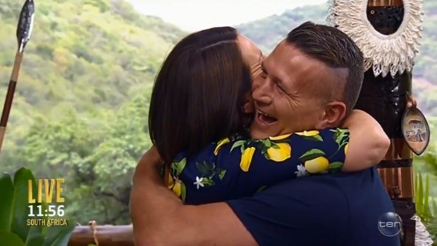 Danny Green gets welcomed by host Julia Morris.