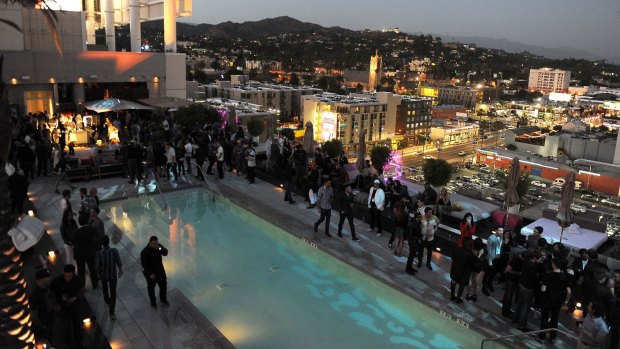 The W Hotel, where the rooftop pool area doubles as a day- and nightclub.