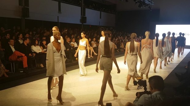 Canberra fashion designer Emma O'Rourke's The Label on the runway at Vancouver Fashion Week.