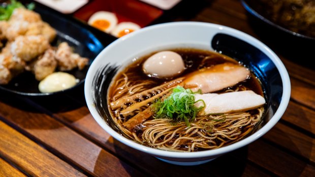 The best food on Earth? Umami Dojo's katsuo (bonito) ramen with egg in Pyrmont, Sydney. 