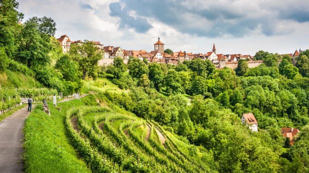 The historic town of Rothenburg ob der Tauber, Franconia, Bavaria.