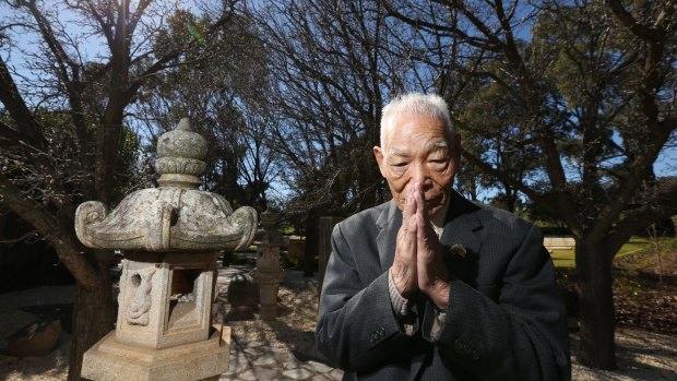 Teruo Murakami at Cowra's Japanese cemetery. He was a newcomer to the prison camp when plans were made for the breakout and says he was prepared to die.