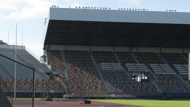 The huge stands at the Queensland Sports and Athletics Centre went virtually unused in 2013-14.