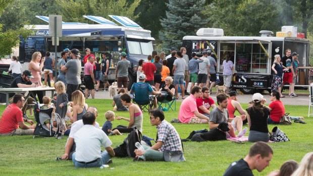 Fort Collins Food Truck Rally at City Park.