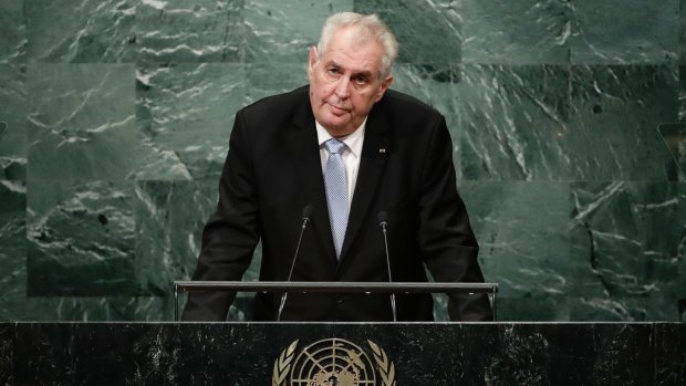 Czech President Milos Zeman at the UN General Assembly.