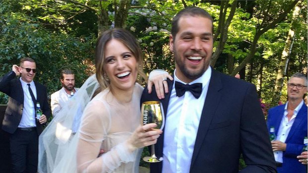 'Mr & Mrs Franklin': Jesinta Campbell and Lance 'Buddy' Franklin were recently married in a private ceremony.