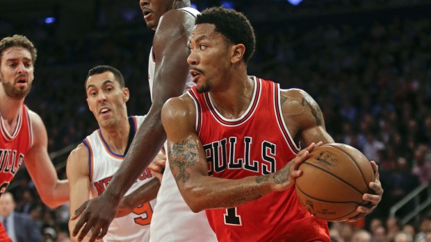 Injured, again: Chicago Bulls guard Derrick Rose.