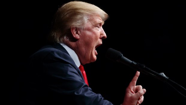 TV network to come? Republican presidential candidate Donald Trump speaks at a campaign rally.