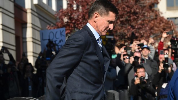 Michael Flynn leaves a federal court in Washington after pleading guilty.